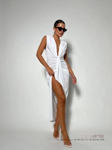 Rochie eleganta midi din lycra - Img 2