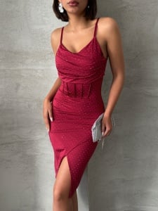 Rochie eleganta scurta cu aplicatii din strasuri - Img 3