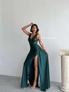 Rochie lunga eleganta cu detalii din paiete - Img 5