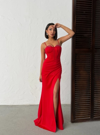 Rochie lunga eleganta tip corset - Img 6