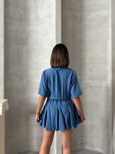 Rochie tip camasa cu elastic in talie - Img 2
