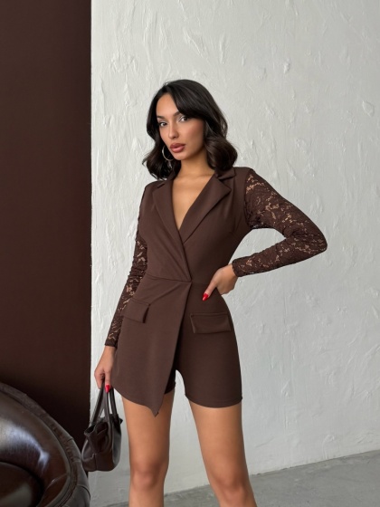 Salopeta scurta petrecuta stil sacou - Img 4