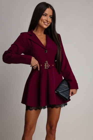 Salopeta scurta tip rochie cu garnitura din dantela