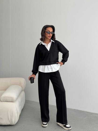 Trening casual cu bluza tip camasa - Img 1