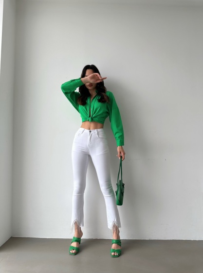 Blugi damă cu lănțișoare la glezne - Img 6