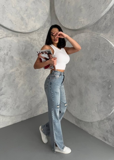 Blugi evazati desfacuti pe lateral - Img 2