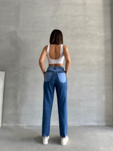 Blugi mom fit elastici in doua culori - Img 2