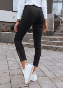 Blugi skinny elastici cu fermoar la glezna - Img 2