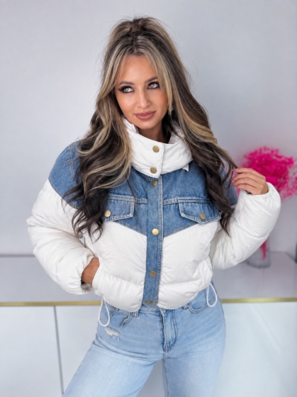 Geaca de dama din fas cu denim - Img 2