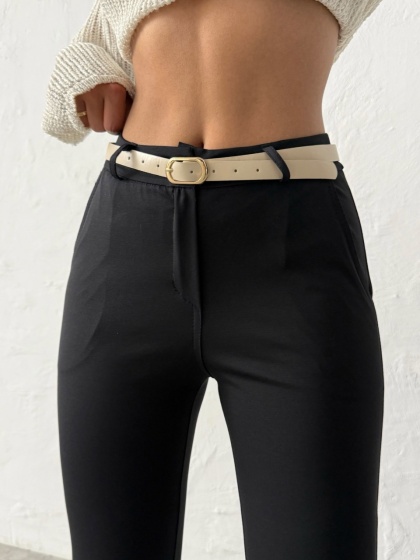 Pantaloni dama evazati cu accesoriu curea - Img 4