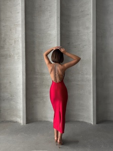 Rochie din licra cu bretele din lant - Img 3