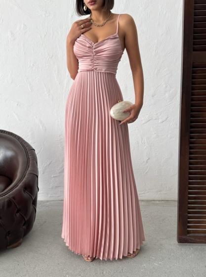 Rochie din satin plisata - Img 5