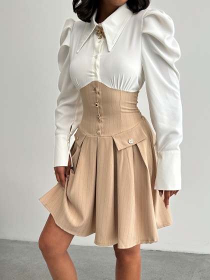 Rochie elegant cu corset si camasa - Img 2