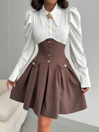 Rochie elegant tip corset si camasa - Img 4