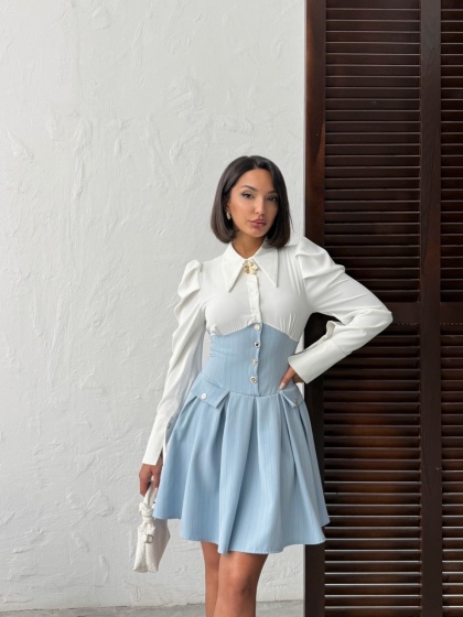 Rochie elegant tip corset si camasa - Img 7