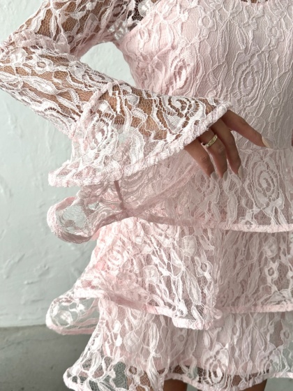 Rochie eleganta brodata cu volane - Img 6