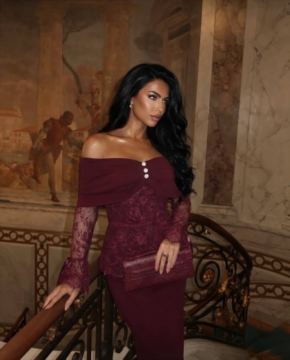 Rochie eleganta cu dantela si detaliu nasturi - Img 3
