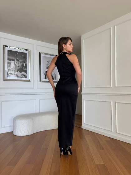 Rochie eleganta cu detaliu floare si strasuri - Img 6