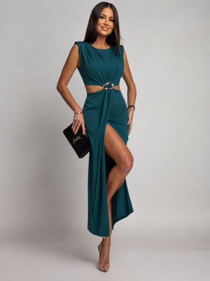 Rochie eleganta din lycra cu accesoriu in talie - Img 2