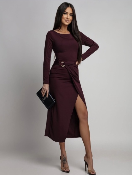 Rochie eleganta din lycra cu accesoriu - Img 3