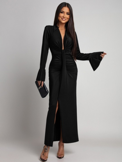 Rochie eleganta din lycra cu maneca clopot - Img 4