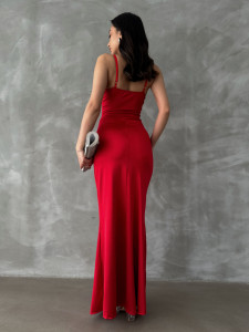 Rochie eleganta din lycra lunga cu bretele - Img 7