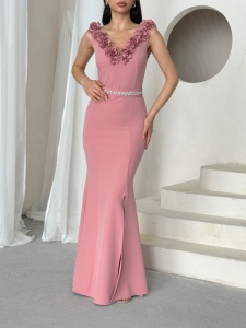Rochie eleganta lunga cu accesoriu curea - Img 1