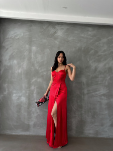 Rochie eleganta lunga cu bretele - Img 2
