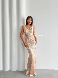 Rochie eleganta lunga cu paiete - Img 6