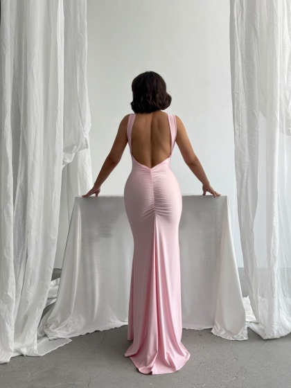 Rochie eleganta lunga din lycra cu spatele gol - Img 2