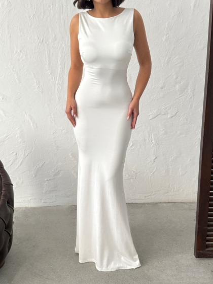Rochie eleganta lunga din lycra cu spatele gol - Img 6
