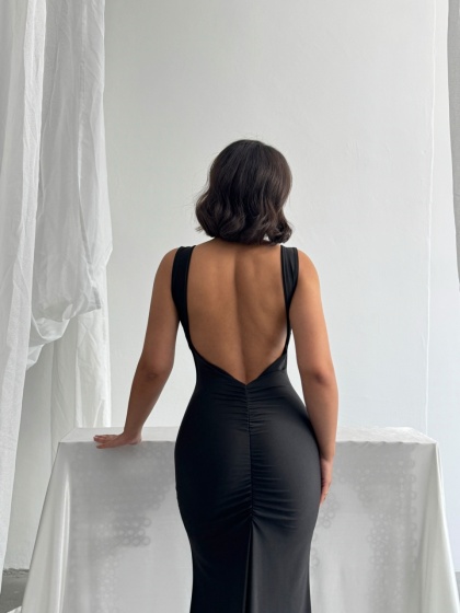 Rochie eleganta lunga din lycra cu spatele gol - Img 4
