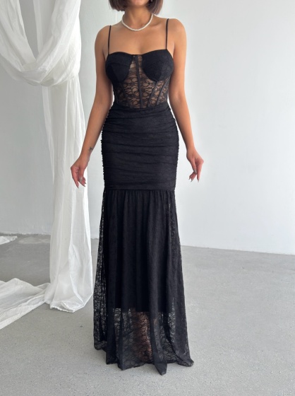 Rochie eleganta lunga tip sirena din dantela - Img 4