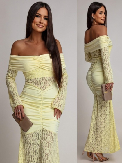 Rochie eleganta lunga tip sirena din dantela