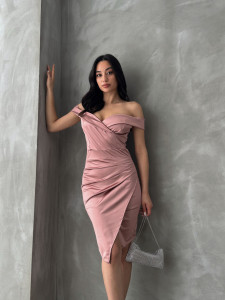 Rochie eleganta scurta pe umeri - Img 5