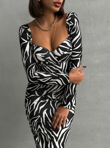 Rochie lunga cu print animal - Img 1