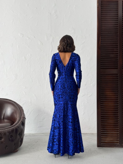 Rochie lungă elegantă cu decupaj pe picior si decolteu în V - Img 4