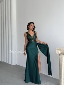 Rochie lunga eleganta cu detalii din paiete - Img 6