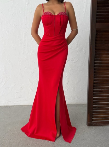 Rochie lunga eleganta tip corset - Img 4