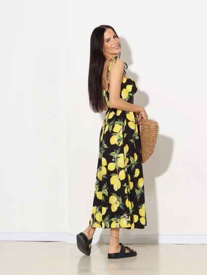 Rochie midi cu imprimeu de lamaie - Img 2