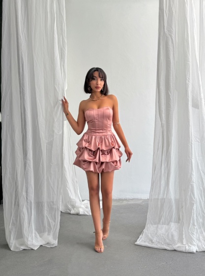 Rochie scurtă elegantă bufantă tip corset - Img 7