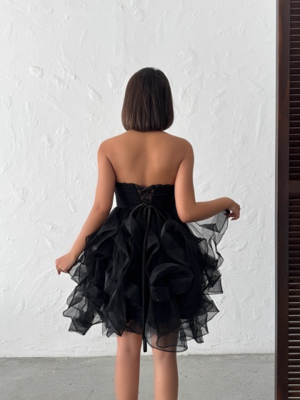 Rochie scurtă elegantă din tull bufantă - Img 3