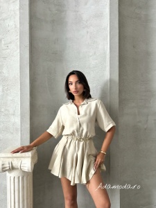 Rochie tip camasa cu elastic in talie - Img 6