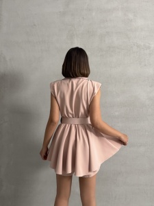 Salopeta scurta stil rochie cu accesoriu curea - Img 4