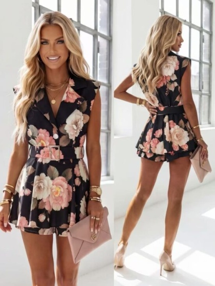 Salopeta scurta tip rochie cu accesoriu curea - Img 2