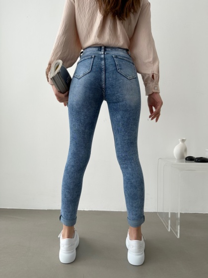 Blugi dama skinny cu rupturi - Img 6