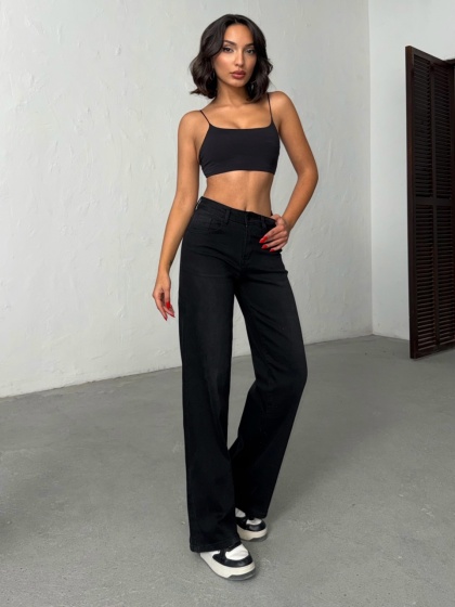 Blugi evazati cu rupturi la spate - Img 6