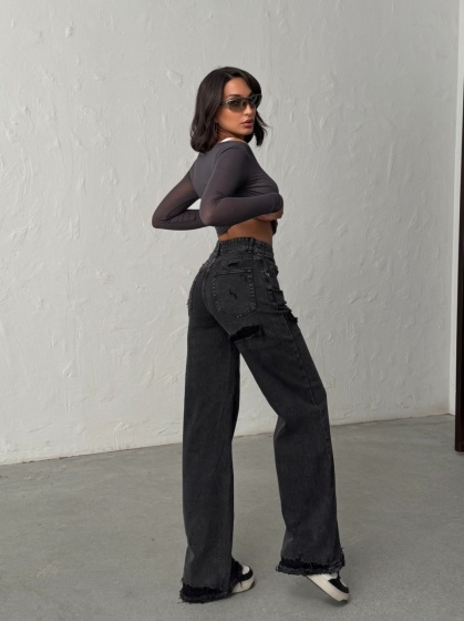 Blugi evazati cu rupturi - Img 6