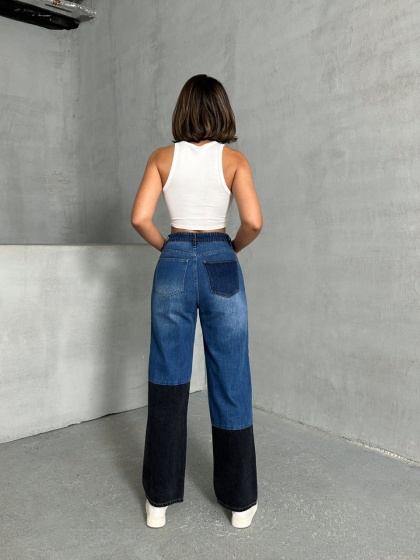 Blugi evazati in doua culori - Img 4