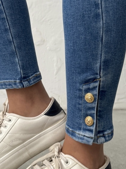 Blugi skinny elastici cu accesoriu nasturi - Img 9